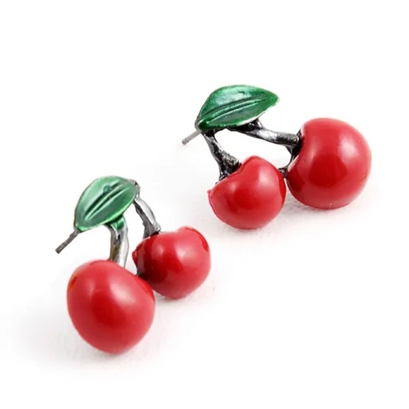 Cherries Necklace and Earrings NWT - Picture 3 of 4